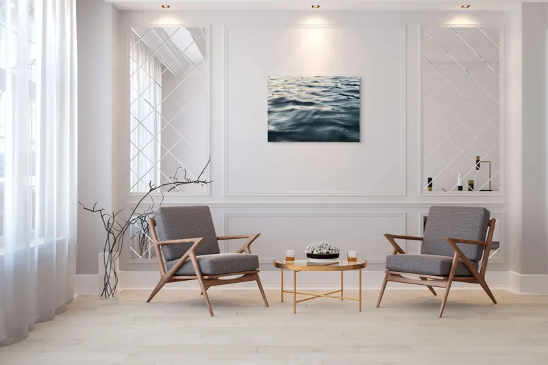 Tablou Canvas, "Unduiri blânde pe luciul apei", Ondulare, Reflexii, Seriozitate, Timp, Liniște, 100 x 70 cm – poza 5