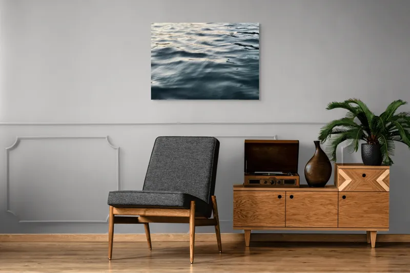 Tablou Canvas, "Unduiri blânde pe luciul apei", Ondulare, Reflexii, Seriozitate, Timp, Liniște, 100 x 70 cm – poza 8