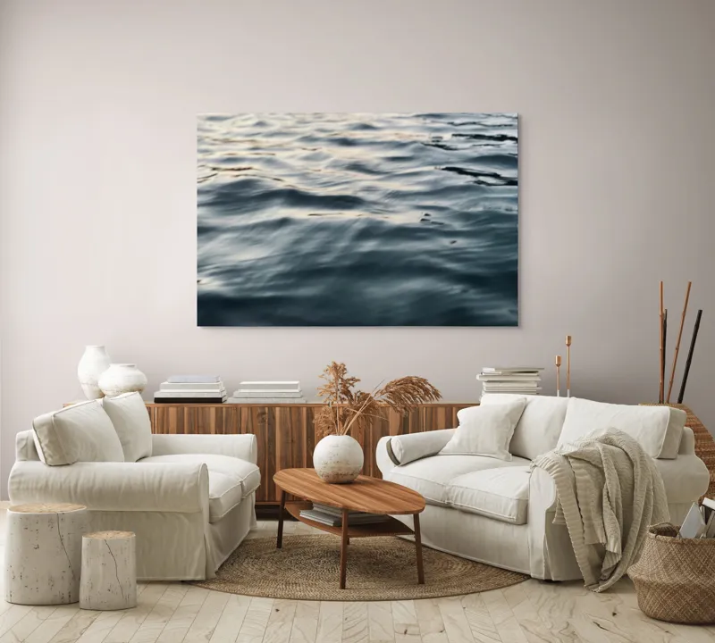 Tablou Canvas, "Unduiri blânde pe luciul apei", Ondulare, Reflexii, Seriozitate, Timp, Liniște, 150 x 100 cm – poza 3