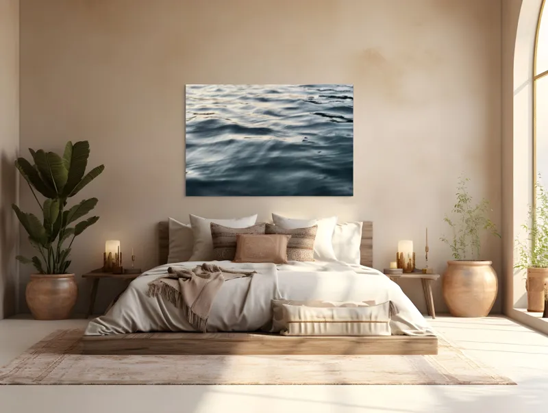 Tablou Canvas, "Unduiri blânde pe luciul apei", Ondulare, Reflexii, Seriozitate, Timp, Liniște, 150 x 100 cm – poza 4