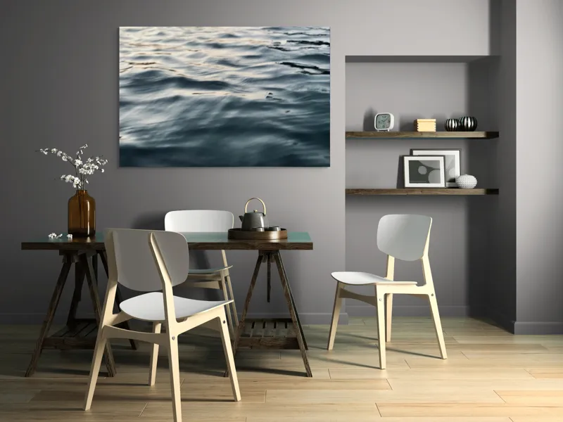 Tablou Canvas, "Unduiri blânde pe luciul apei", Ondulare, Reflexii, Seriozitate, Timp, Liniște, 150 x 100 cm – poza 5
