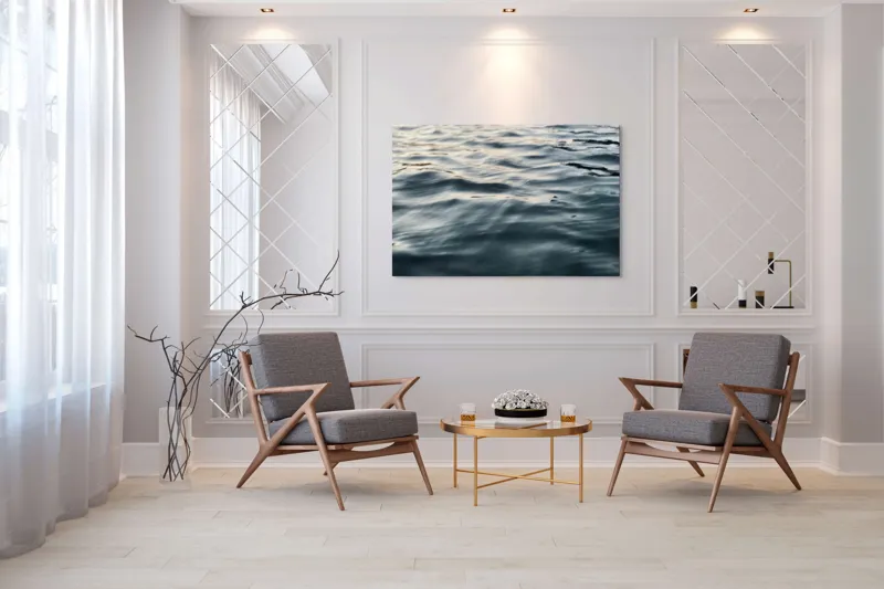 Tablou Canvas, "Unduiri blânde pe luciul apei", Ondulare, Reflexii, Seriozitate, Timp, Liniște, 150 x 100 cm – poza 7
