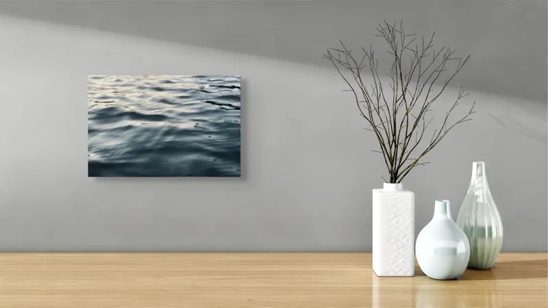 Tablou Canvas, "Unduiri blânde pe luciul apei", Ondulare, Reflexii, Seriozitate, Timp, Liniște, 39 x 26 cm – poza 8