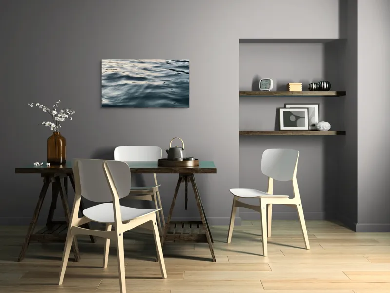 Tablou Canvas, "Unduiri blânde pe luciul apei", Ondulare, Reflexii, Seriozitate, Timp, Liniște, 90 x 50 cm – poza 3