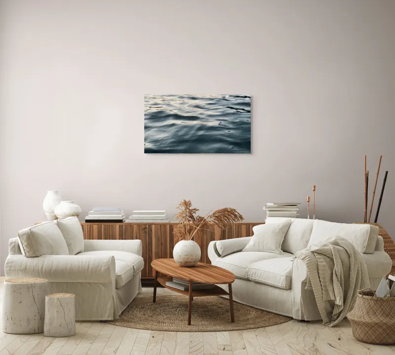 Tablou Canvas, "Unduiri blânde pe luciul apei", Ondulare, Reflexii, Seriozitate, Timp, Liniște, 90 x 50 cm – poza 4