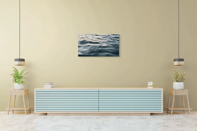 Tablou Canvas, "Unduiri blânde pe luciul apei", Ondulare, Reflexii, Seriozitate, Timp, Liniște, 90 x 50 cm – poza 5