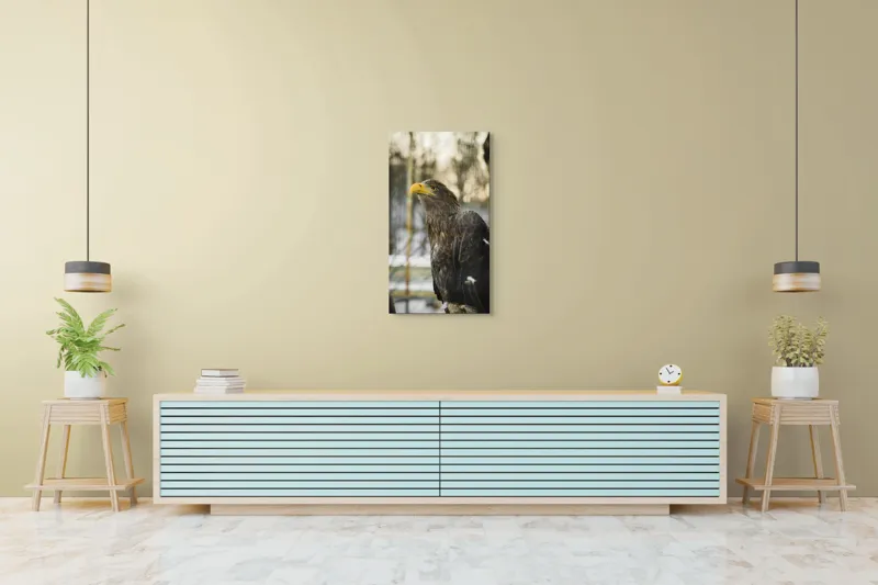 Tablou Canvas, "Privirea ageră a vulturului regal", Vultur, Privire, Majestuos, Penaj, Natură, Cer, Frumos, Puternic, 50 x 90 cm – poza 6