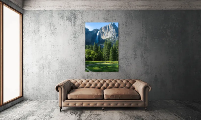 Tablou Canvas, "Cascada în inima muntelui verde", Cascadă, Munți, Pădure, Cer, Verdeață, Traseu, Relaxare, Natură, Turism, Frumusețe., 100 x 150 cm – poza 6