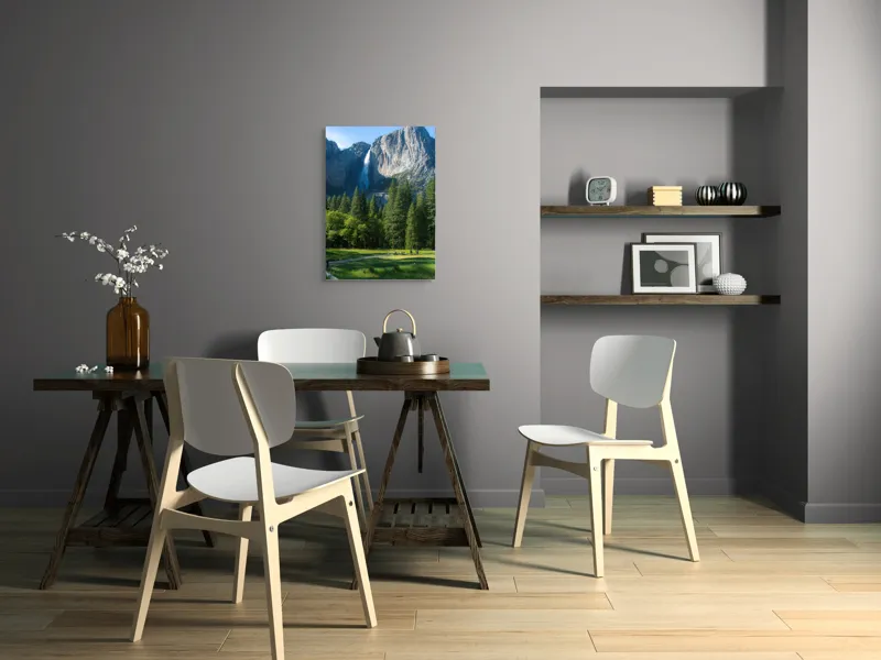 Tablou Canvas, "Cascada în inima muntelui verde", Cascadă, Munți, Pădure, Cer, Verdeață, Traseu, Relaxare, Natură, Turism, Frumusețe., 50 x 70 cm – poza 5