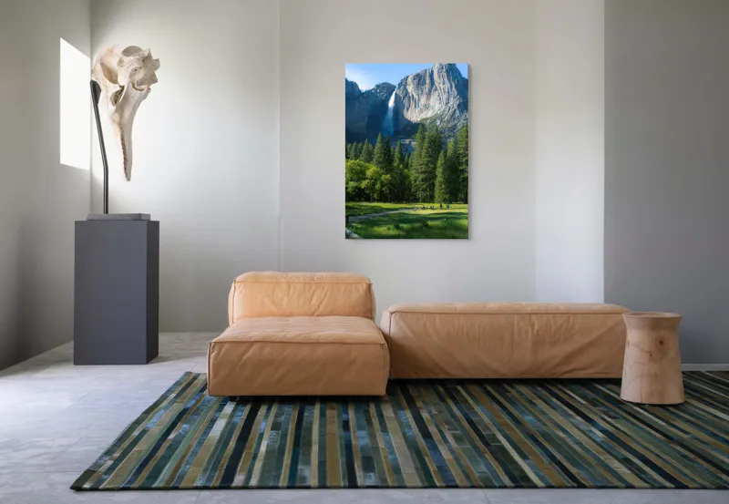 Tablou Canvas, "Cascada în inima muntelui verde", Cascadă, Munți, Pădure, Cer, Verdeață, Traseu, Relaxare, Natură, Turism, Frumusețe., 70 x 100 cm – poza 7
