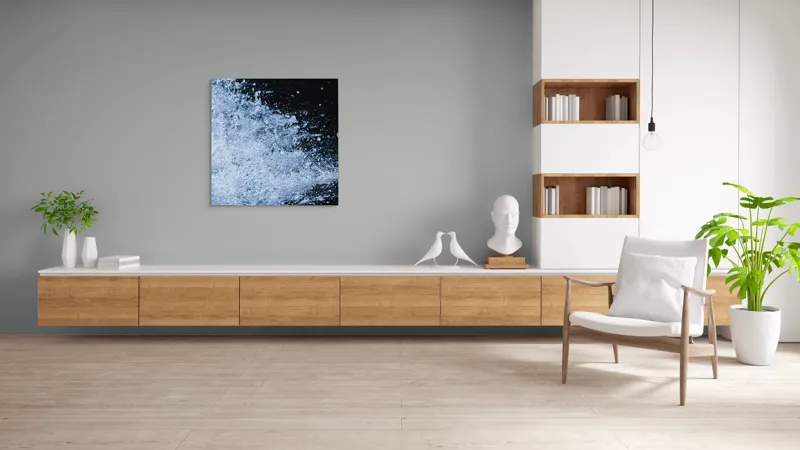 Tablou Canvas, "Valuri spumoase în noapte adâncă", Apa, Stropi, Mișcare, Energie, Răcoare, Contrast, Dinamică, Senzație, Impact, Natură, 100 x 100 cm – poza 8