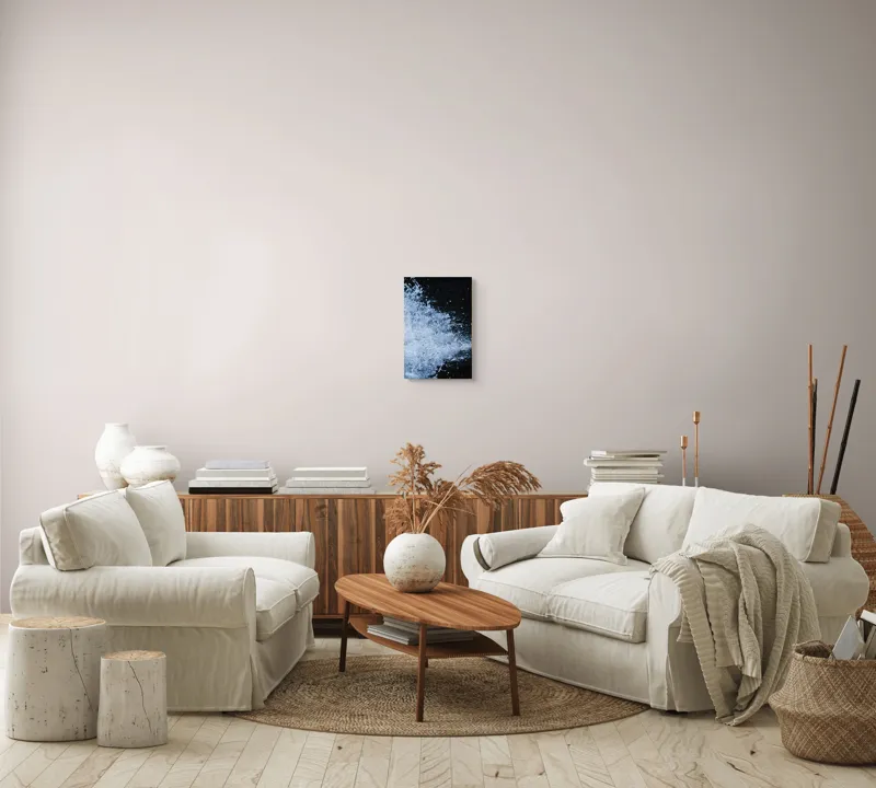 Tablou Canvas, "Valuri spumoase în noapte adâncă", Apa, Stropi, Mișcare, Energie, Răcoare, Contrast, Dinamică, Senzație, Impact, Natură, 26 x 39 cm – poza 7