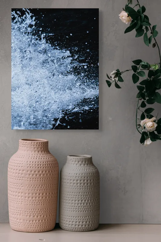 Tablou Canvas, "Valuri spumoase în noapte adâncă", Apa, Stropi, Mișcare, Energie, Răcoare, Contrast, Dinamică, Senzație, Impact, Natură, 39 x 54 cm – poza 6