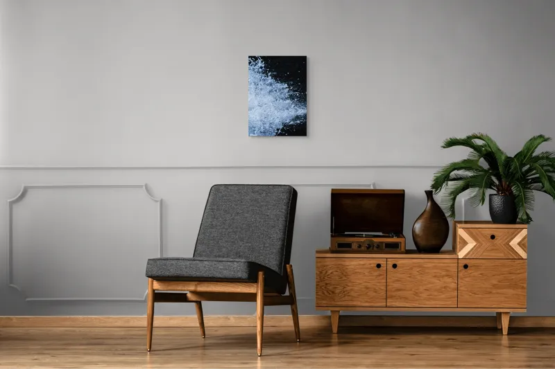 Tablou Canvas, "Valuri spumoase în noapte adâncă", Apa, Stropi, Mișcare, Energie, Răcoare, Contrast, Dinamică, Senzație, Impact, Natură, 39 x 54 cm – poza 8