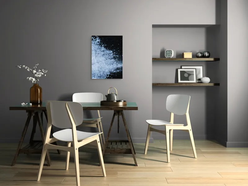 Tablou Canvas, "Valuri spumoase în noapte adâncă", Apa, Stropi, Mișcare, Energie, Răcoare, Contrast, Dinamică, Senzație, Impact, Natură, 50 x 70 cm – poza 5