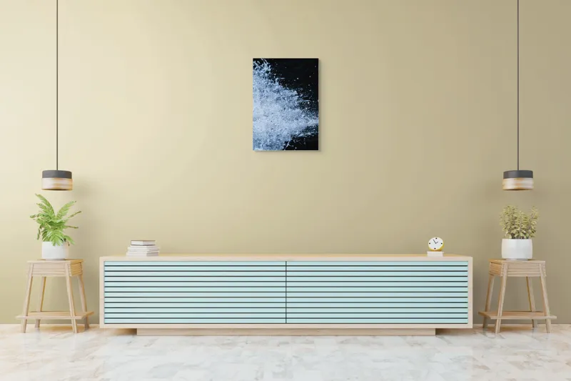 Tablou Canvas, "Valuri spumoase în noapte adâncă", Apa, Stropi, Mișcare, Energie, Răcoare, Contrast, Dinamică, Senzație, Impact, Natură, 50 x 70 cm – poza 6