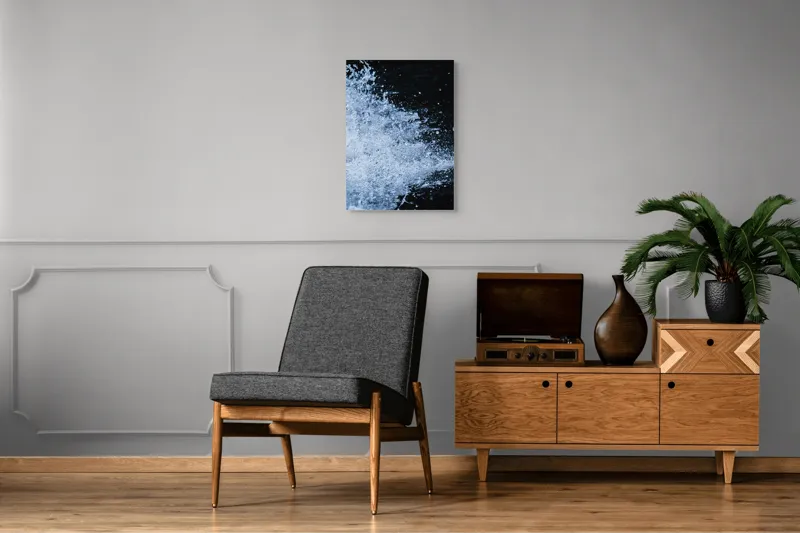 Tablou Canvas, "Valuri spumoase în noapte adâncă", Apa, Stropi, Mișcare, Energie, Răcoare, Contrast, Dinamică, Senzație, Impact, Natură, 50 x 70 cm – poza 8