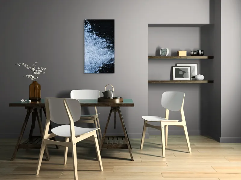 Tablou Canvas, "Valuri spumoase în noapte adâncă", Apa, Stropi, Mișcare, Energie, Răcoare, Contrast, Dinamică, Senzație, Impact, Natură, 50 x 90 cm – poza 4