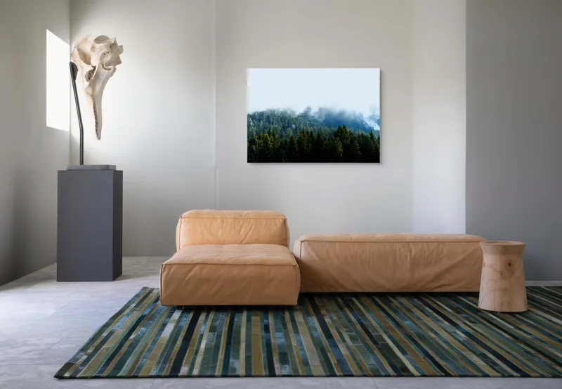 Tablou Canvas, "Cețuri misterioase peste pădurea de brazi", Copaci, Ceață, Verdeață, Natură, Munte, Calm, Seninătate, Aer Curat, 100 x 70 cm – poza 7