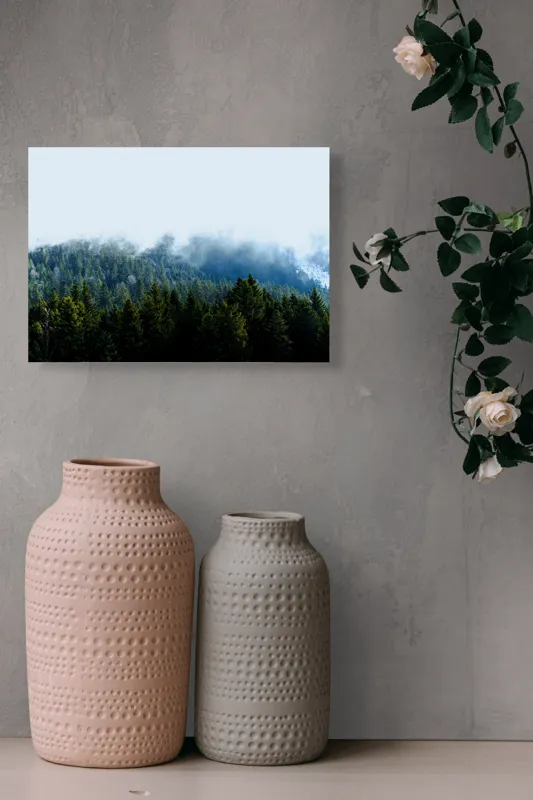 Tablou Canvas, "Cețuri misterioase peste pădurea de brazi", Copaci, Ceață, Verdeață, Natură, Munte, Calm, Seninătate, Aer Curat, 54 x 39 cm – poza 8