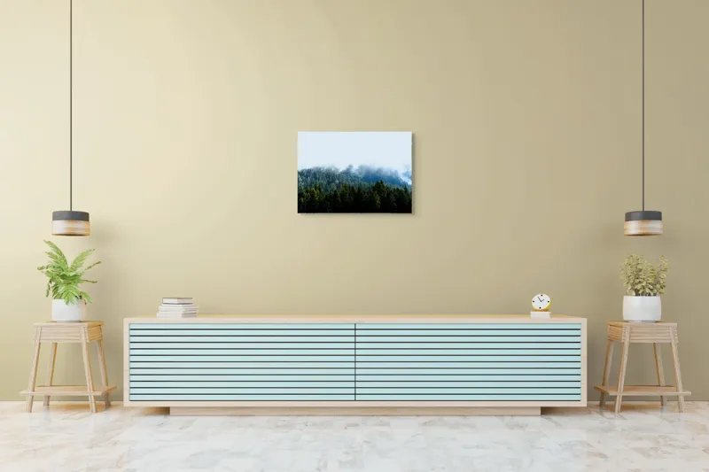 Tablou Canvas, "Cețuri misterioase peste pădurea de brazi", Copaci, Ceață, Verdeață, Natură, Munte, Calm, Seninătate, Aer Curat, 70 x 50 cm – poza 7