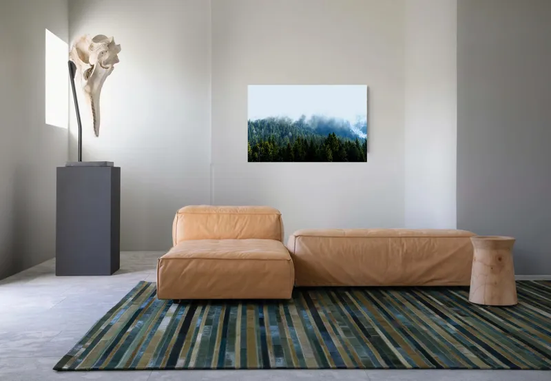 Tablou Canvas, "Cețuri misterioase peste pădurea de brazi", Copaci, Ceață, Verdeață, Natură, Munte, Calm, Seninătate, Aer Curat, 90 x 50 cm – poza 8