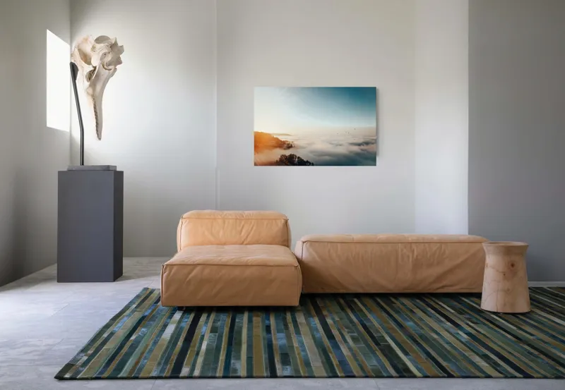 Tablou Canvas, "Răsărit peste un ocean de ceață", Cer, Nori, Soare, Pădure, Păsări, Apus, Ceață, Culori, Orizont, Natură, 90 x 50 cm – poza 8
