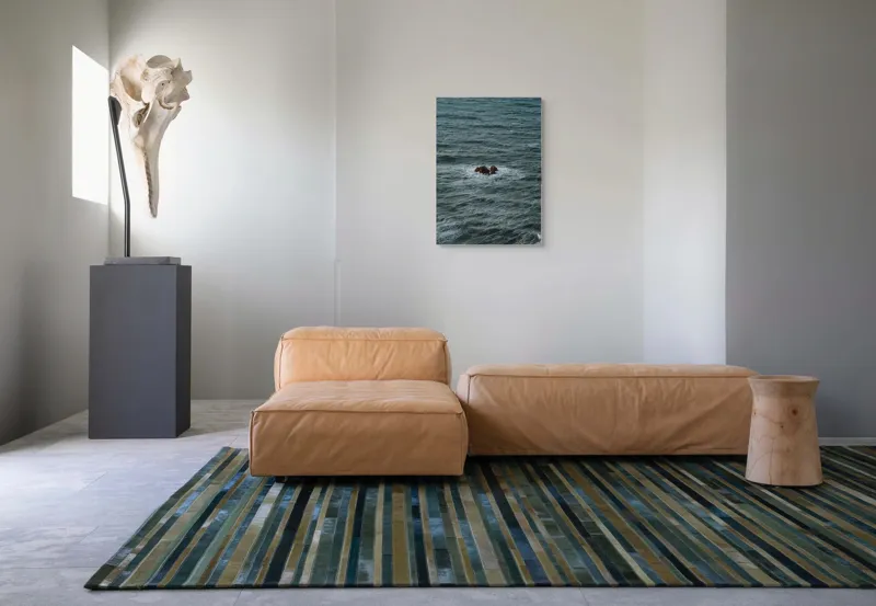 Tablou Canvas, "Singuratici stânci în marea agitată", Valuri, Rocă, Apă, Mare, Singurătate, Natură, Albastru, 50 x 70 cm – poza 7