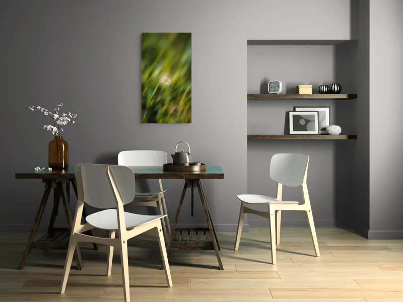 Tablou Canvas, "Margareta dansând în vântul verii", Floare, Singurătate, Verdeață, Estompare, Frumusețe, Natură, Seninătate, Simplitate, Culoare, Delicatețe, 50 x 90 cm – poza 4