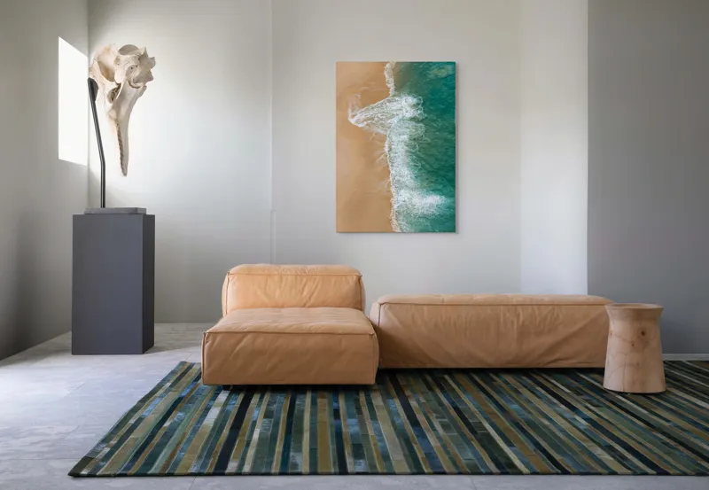Tablou Canvas, "Valurile albe pe nisipul auriu", Valuri, Țărm, Apă, Nisip, Turcoaz, Spumă, Natură, Ocean, Liniște, Litoral, 70 x 100 cm – poza 7