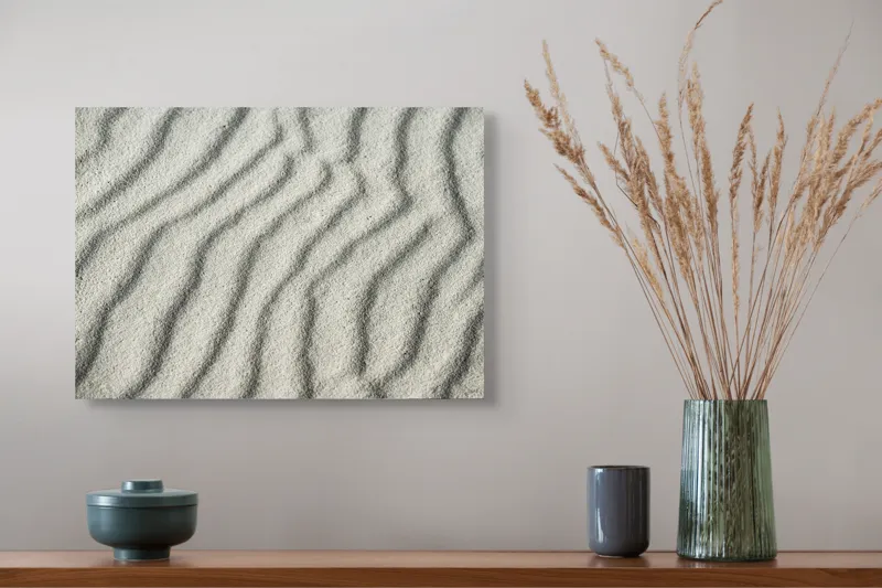 Tablou Canvas, "Unduiri de nisip fin sub soare", Ondulații, Textură, Nisip, Model, Natură, 54 x 39 cm – poza 4