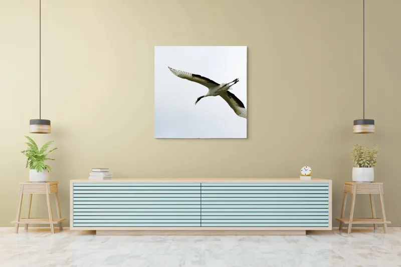 Tablou Canvas, "Pasăre în zbor spre libertate", Pasăre, Aripi, Zbor, Cer, Libertate, Eleganță, Pene, Liniște, 100 x 100 cm – poza 5
