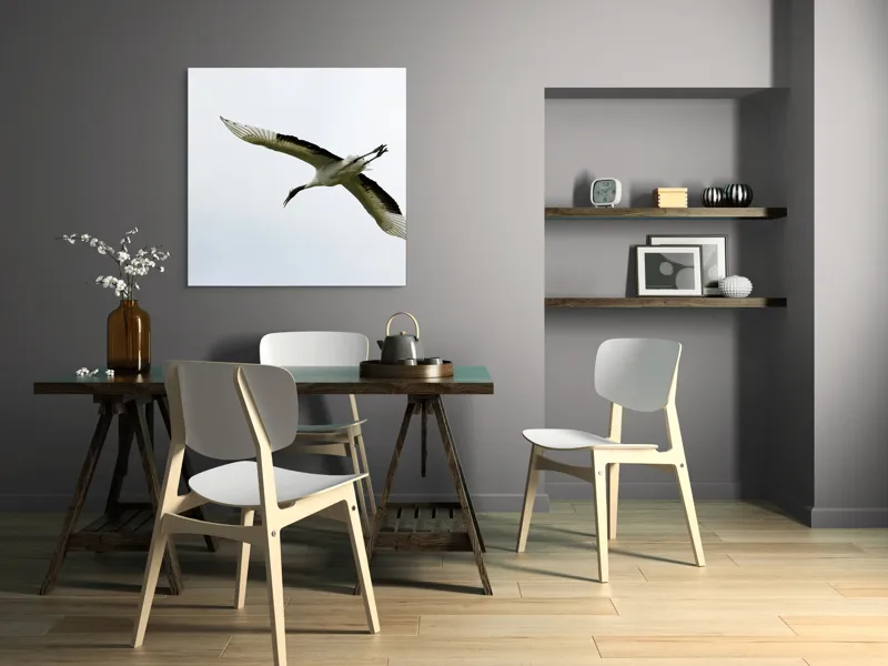 Tablou Canvas, "Pasăre în zbor spre libertate", Pasăre, Aripi, Zbor, Cer, Libertate, Eleganță, Pene, Liniște, 100 x 100 cm – poza 6