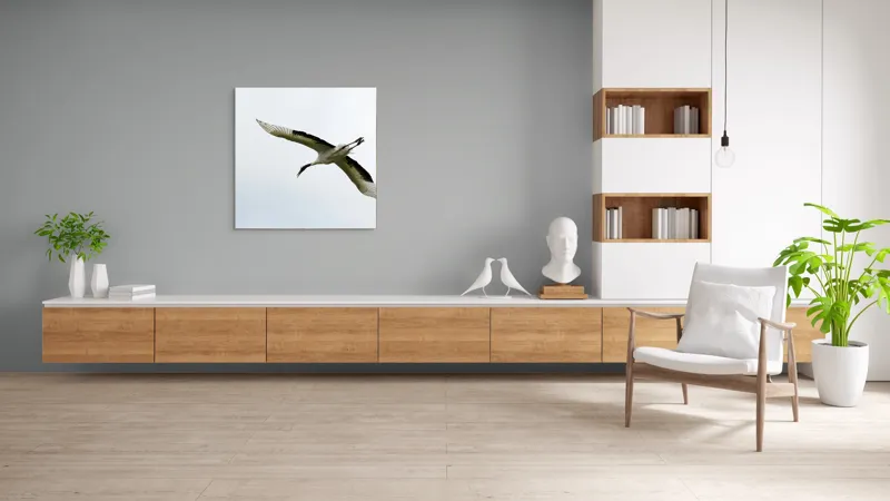 Tablou Canvas, "Pasăre în zbor spre libertate", Pasăre, Aripi, Zbor, Cer, Libertate, Eleganță, Pene, Liniște, 100 x 100 cm – poza 8