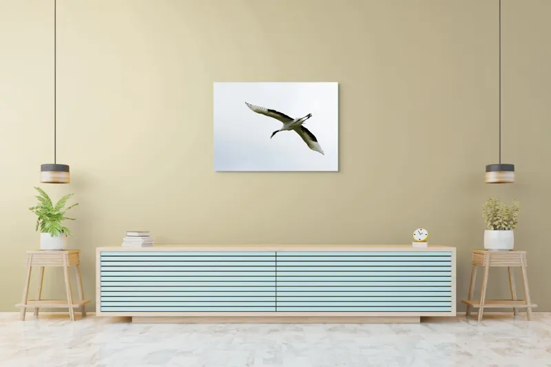 Tablou Canvas, "Pasăre în zbor spre libertate", Pasăre, Aripi, Zbor, Cer, Libertate, Eleganță, Pene, Liniște, 100 x 70 cm – poza 4