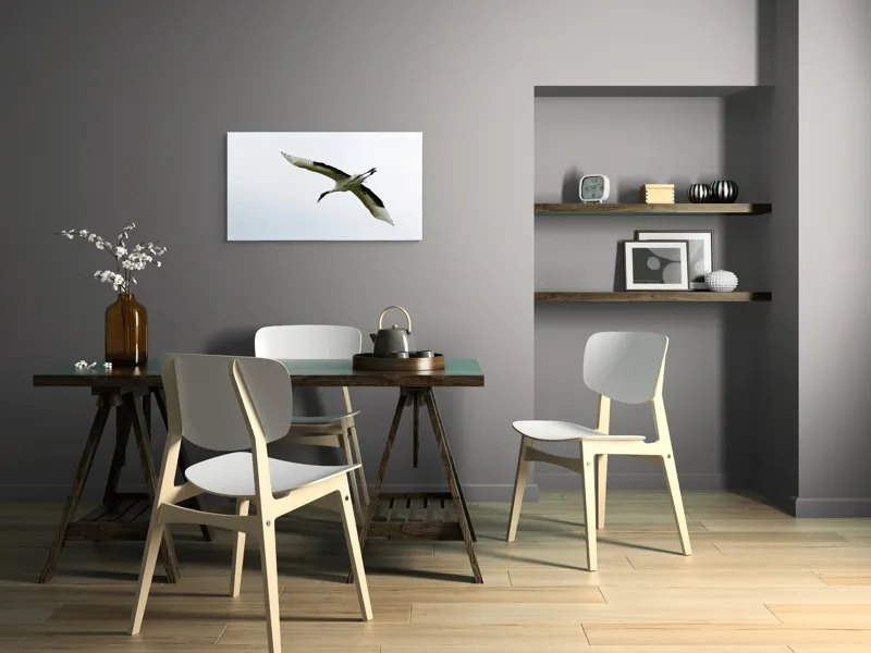 Tablou Canvas, "Pasăre în zbor spre libertate", Pasăre, Aripi, Zbor, Cer, Libertate, Eleganță, Pene, Liniște, 90 x 50 cm – poza 3