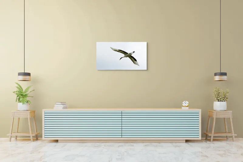 Tablou Canvas, "Pasăre în zbor spre libertate", Pasăre, Aripi, Zbor, Cer, Libertate, Eleganță, Pene, Liniște, 90 x 50 cm – poza 5