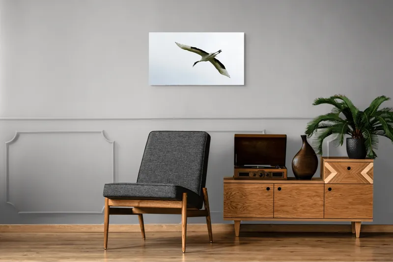 Tablou Canvas, "Pasăre în zbor spre libertate", Pasăre, Aripi, Zbor, Cer, Libertate, Eleganță, Pene, Liniște, 90 x 50 cm – poza 6