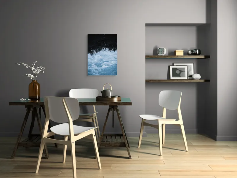 Tablou Canvas, "Freamătul apelor sub lună plină", Spumă, Energie, Dinamism, Apă, Impact, Fluiditate, Contrast, Viteză, Explozie, 50 x 70 cm – poza 5