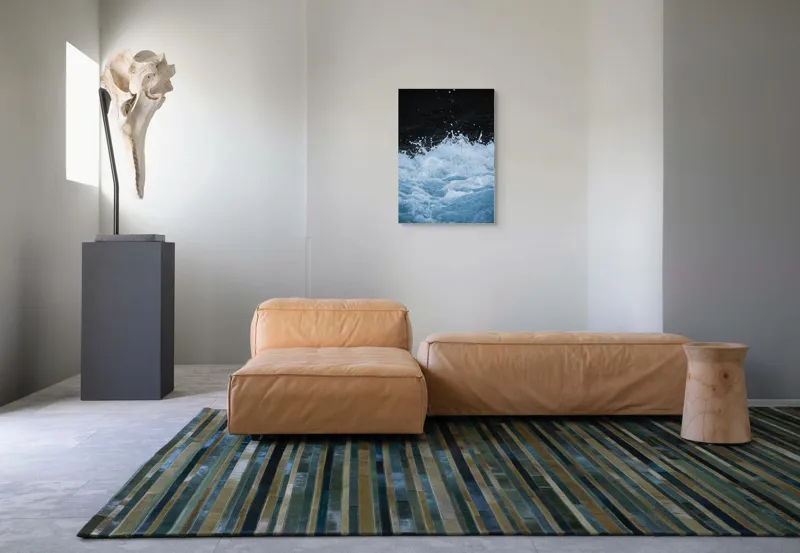 Tablou Canvas, "Freamătul apelor sub lună plină", Spumă, Energie, Dinamism, Apă, Impact, Fluiditate, Contrast, Viteză, Explozie, 50 x 70 cm – poza 7