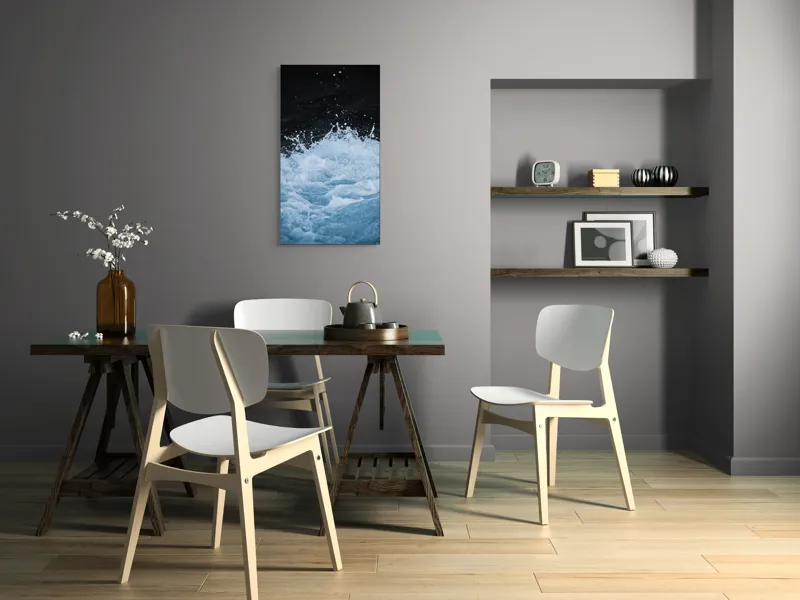 Tablou Canvas, "Freamătul apelor sub lună plină", Spumă, Energie, Dinamism, Apă, Impact, Fluiditate, Contrast, Viteză, Explozie, 50 x 90 cm – poza 4