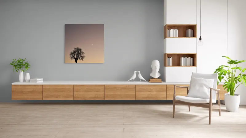 Tablou Canvas, "Luna și copacul singuratic", Copac, Asfințit, Siluetă, Cer, Semilună, Peisaj, Liniște, Seară, 100 x 100 cm – poza 8