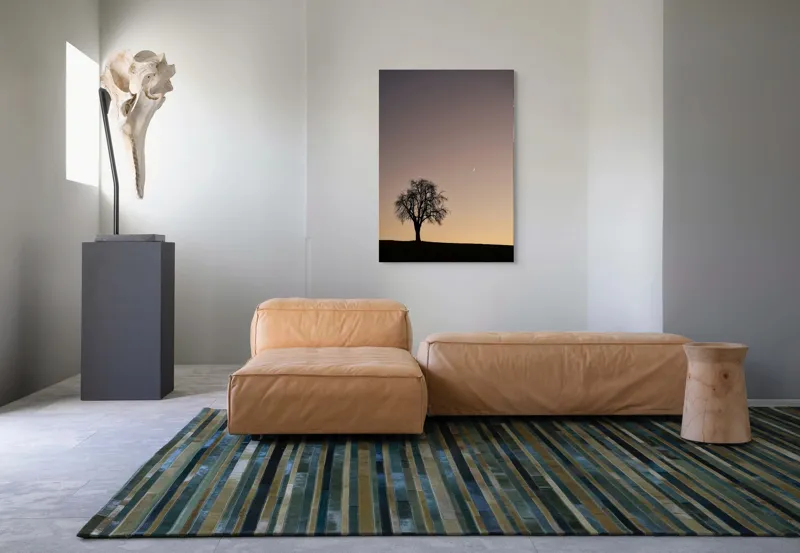 Tablou Canvas, "Luna și copacul singuratic", Copac, Asfințit, Siluetă, Cer, Semilună, Peisaj, Liniște, Seară, 70 x 100 cm – poza 7