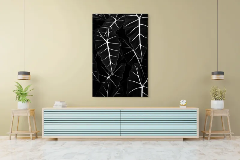 Tablou Canvas, "Frumusețea geometrică a naturii", Frunze, Model, Textura, Contrast, Umbre, Eleganta, Natură, Dungi, Vegetație, Simetrie, 100 x 150 cm – poza 4