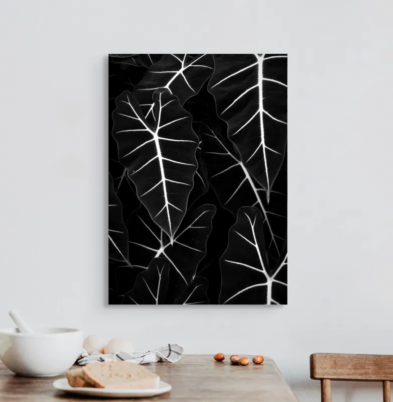 Tablou Canvas, "Frumusețea geometrică a naturii", Frunze, Model, Textura, Contrast, Umbre, Eleganta, Natură, Dungi, Vegetație, Simetrie, 50 x 70 cm – poza 3