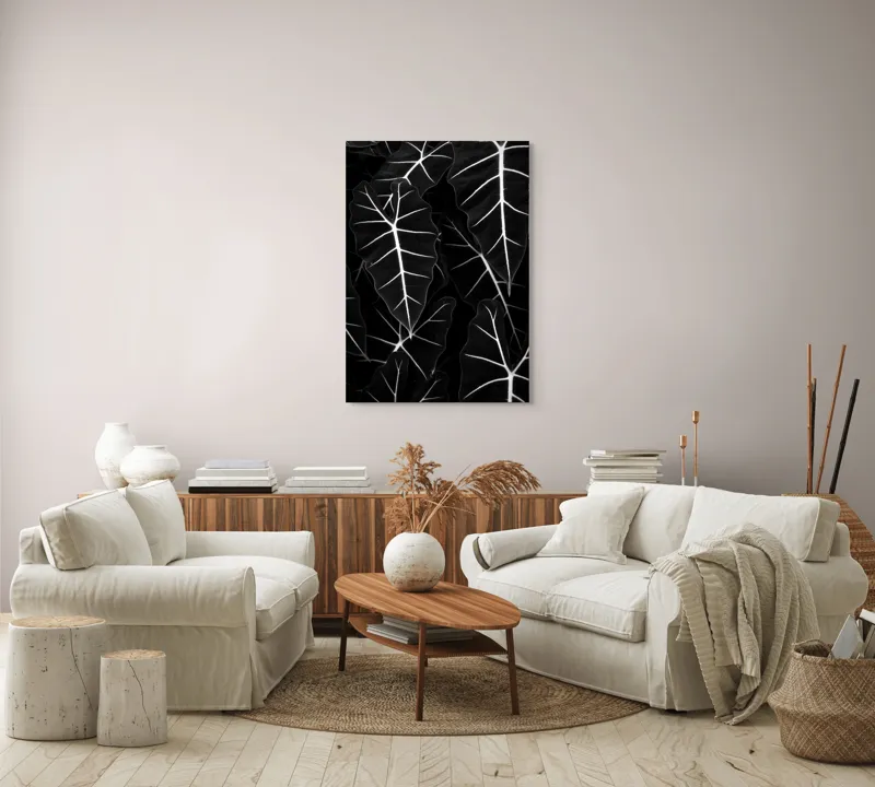 Tablou Canvas, "Frumusețea geometrică a naturii", Frunze, Model, Textura, Contrast, Umbre, Eleganta, Natură, Dungi, Vegetație, Simetrie, 70 x 100 cm – poza 4