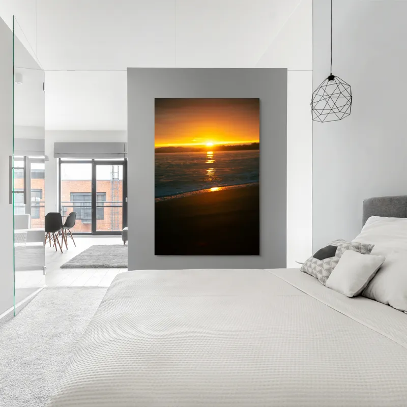 Tablou Canvas, "Apusul liniștitor al mării negre", Apus, Aur, Valuri, Reflecție, Horizon, Calm, Strălucire, 100 x 150 cm – poza 5