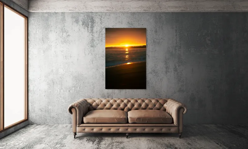 Tablou Canvas, "Apusul liniștitor al mării negre", Apus, Aur, Valuri, Reflecție, Horizon, Calm, Strălucire, 100 x 150 cm – poza 6