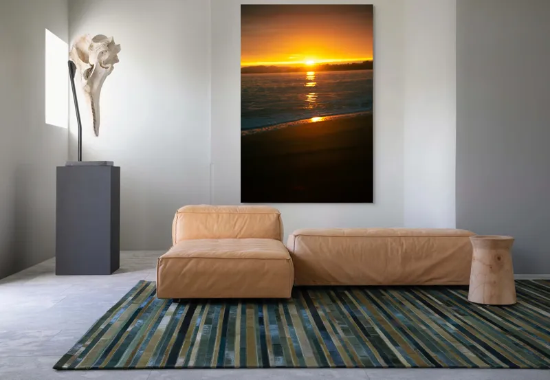 Tablou Canvas, "Apusul liniștitor al mării negre", Apus, Aur, Valuri, Reflecție, Horizon, Calm, Strălucire, 100 x 150 cm – poza 7