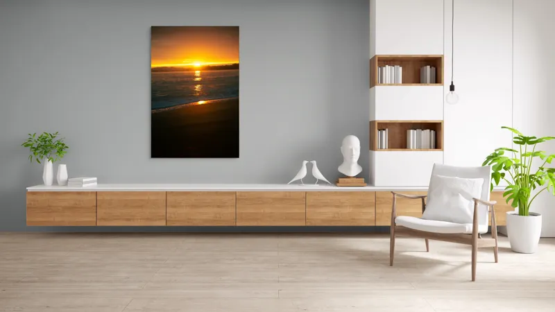Tablou Canvas, "Apusul liniștitor al mării negre", Apus, Aur, Valuri, Reflecție, Horizon, Calm, Strălucire, 100 x 150 cm – poza 8